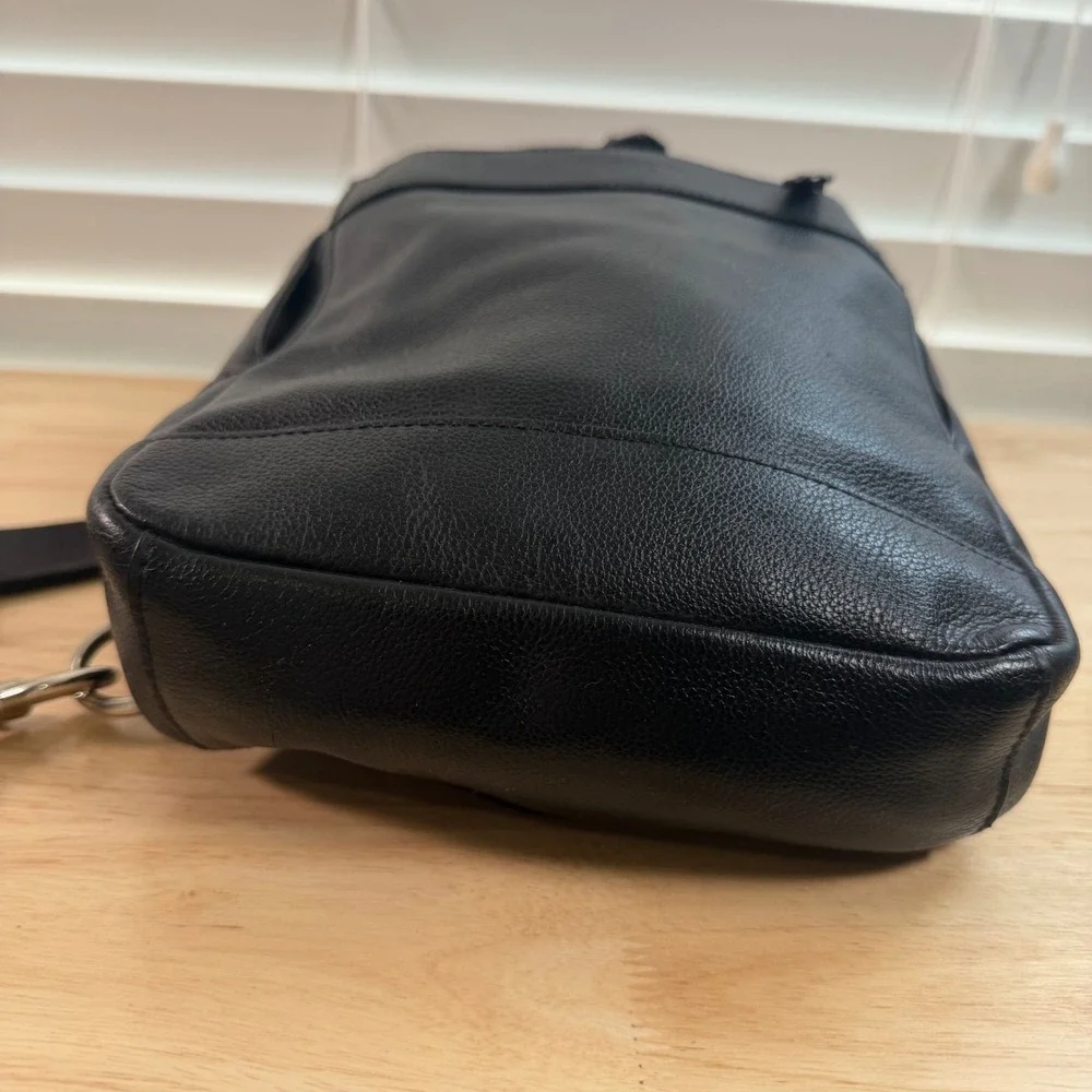 Coach Charles Sling Pack Black Leather Backpack F54770 Shoulder Crossbody Bag